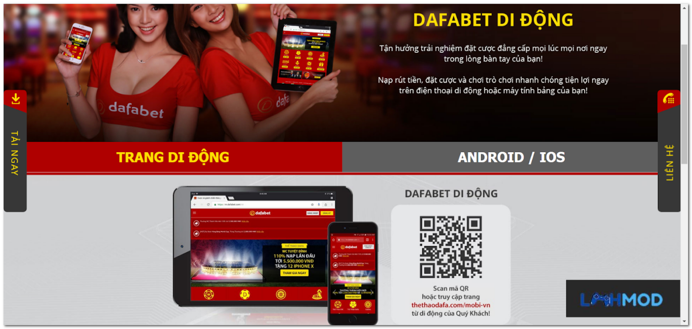Tải App Dafabet Mobile cho trình duyệt iOS và Android
